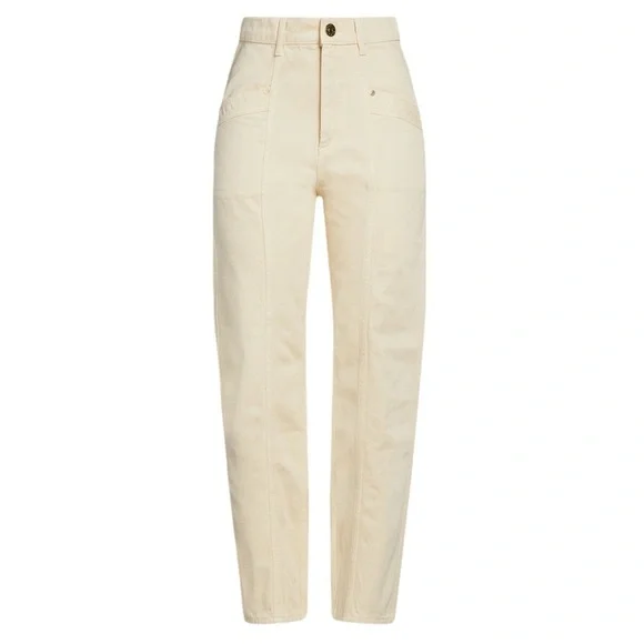 SANDRO NWT Otis High Waisted Barrel Jeans in Ecru/Off White in Sz 30-31